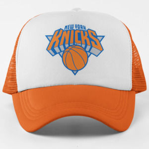 NEW York Knicks Foam Trucker Mesh Snapback Hat 2TONE ORANGE